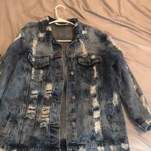 Distressed Oversized jean jacket